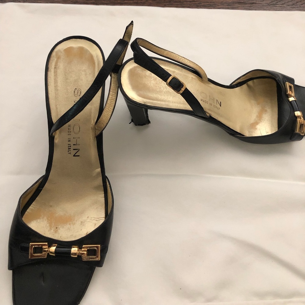 St. John open toe navy blue shoe  work or evening